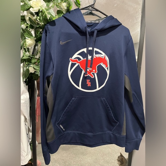 Mens NIKE Southern Methodist University Logo Club Fleece Hoodie - Picture 1 of 4